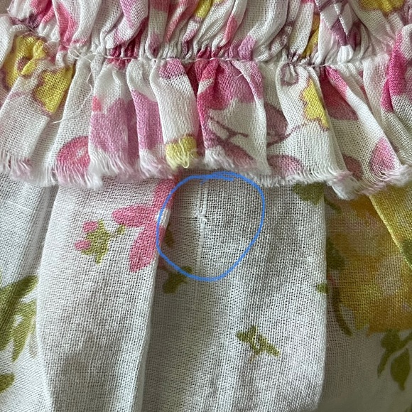 LoveShackFancy Becca Pink Floral Eyelet Ruffles Mini Skirt Size M - Picture 12 of 14